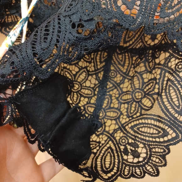 Free People intimately floral Orange body suit Say it to me boho S P - Picture 10 of 11